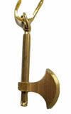 Sikh punjabi brass axe pendant in golden chain singh khalsa kaur locket d12