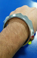 Chunky sarbloh steel pure iron sikh singh khalsa designed plain kara bracelet b6