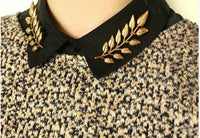 Silver or gold plated leaf pin celebrity shirt collar brooch designer broach b18