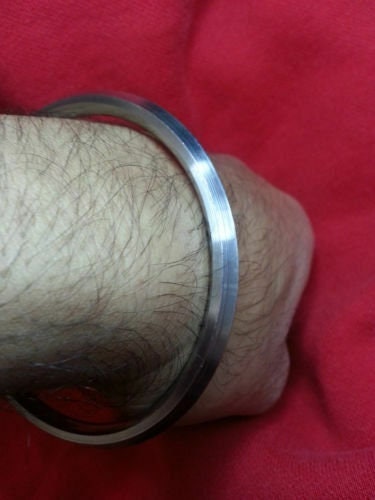 Unisex shining stainless steel thin 5 lines sikh singh khalsa kara sikh bracelet