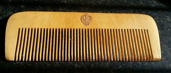 Sikh kanga khalsa singh wooden comb premium quality khanda print wooden comb nna