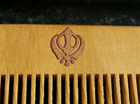 Sikh kanga khalsa singh wooden comb premium quality khanda print wooden comb nna