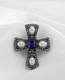 Royal cross brooch vintage look silver plated celebrity broach queen pin k42 new