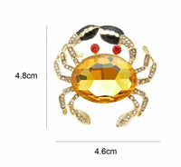 Stunning vintage look gold plated yellow crab designer brooch broach pin b52