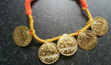Punjabi Folk Cultural Bhangra Gidha Sat Kartar Taweets Orange thread necklace C6