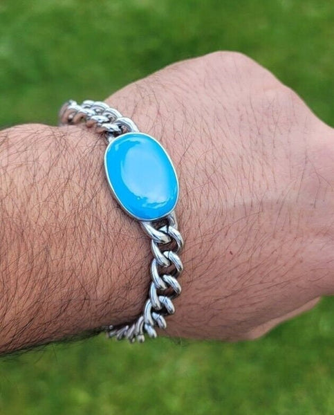 Stainless steel salman khan bracelet turquoise dabang firoza celebrity bollywood