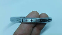 New silver plated laser engraved khandas sikh singh khalsa kara bangle kada d6