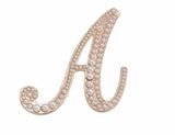 Vintage look gold plated letter a faux pearls brooch suit coat broach pin ao8