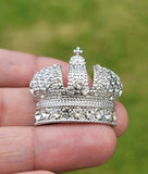 Jubilee queen crown brooch vintage look broach gold silver plated pin k16 new