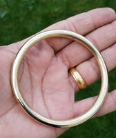 Brass Bangle 22ct Gold Look smooth Round Sikh Kara Singh Kaur khalsa Kada L10