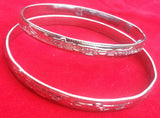 Unisex chrome plated hazoor sahib or waheguru punjabi sikh singh kara bracelets