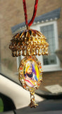 Gold plated sikh guru nanak guru gobind singh pendant chabba car mirror hanging