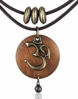 Stunning gold plated hindu evil eye protection om good luck pendant amulet b49
