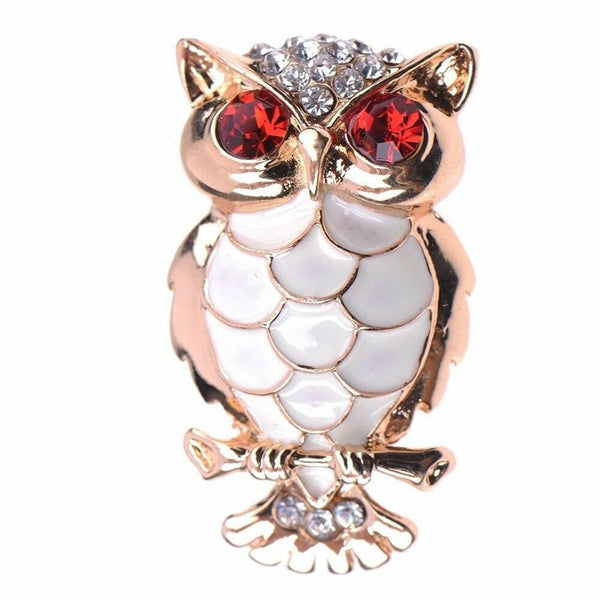 Stunning diamonte gold plated vintage look owl pin christmas brooch cake b5 gift