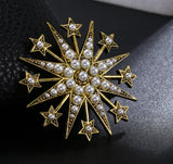 Celebrity star brooch pin stunning vintage look designer gold plated broach i27