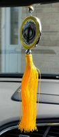 Guru nanak photo stunning khanda punjabi sikh pendant car rear mirror yellow ss