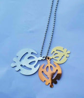 Khalsa silver gold copper plated punjabi sikh khanda pendant singh kaur gift dd1