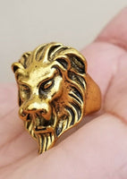 Sharukh Khan New Movie Lion Brass Ring Golden Colour Evil Eye Protection Mundi B