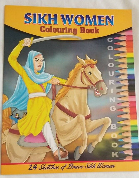 Children colouring book of sikh women pictures religious colour book for kids a1