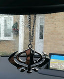Stainless steel punjabi sikh wide khanda stunning pendant for car rear mirror