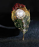 Stunning vintage look gold plated retro feather celebrity brooch broach pin z10