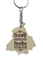 Punjab Map Gurmukhi Punjabi Alphabet Nirbhau Nirvair Jeevay Panjab Key chain KKA
