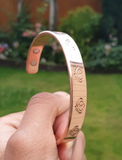 Copper Kara Khanda Engraved Sikh Kada Adjustable Bangle Hindu Tamba Bracelet V33