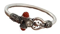 Om trishul bracelet kara hindu kada trishul trident rudraksha bead bangle CC26
