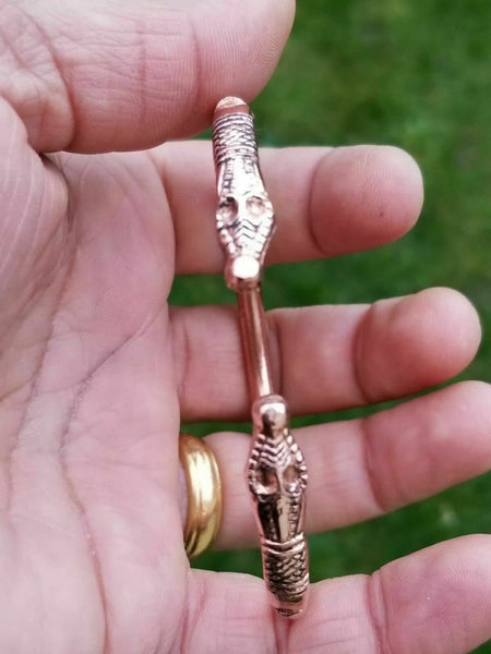 Pure copper punjabi hindu sikh adjustable snake head healing kara bangle aa5
