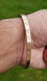 Hindu brass kara om mantra legend engraved smooth kada bangle bracelet p4