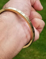 Hindu brass kara om mantra legend engraved smooth kada bangle bracelet p4